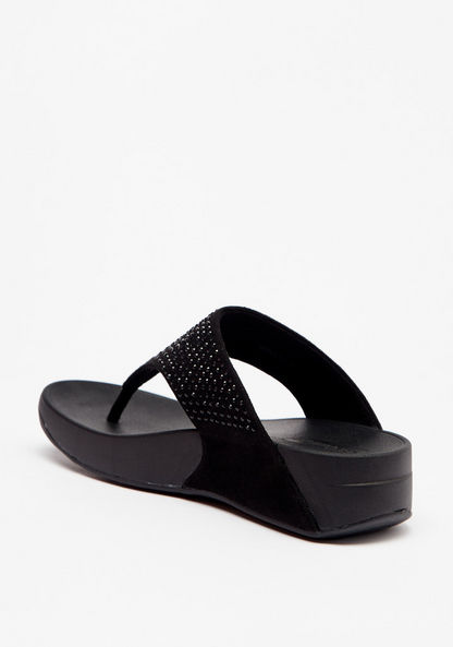 Le Confort Embellished Slip-On Thong Sandals-Women%27s Flat Sandals-image-2