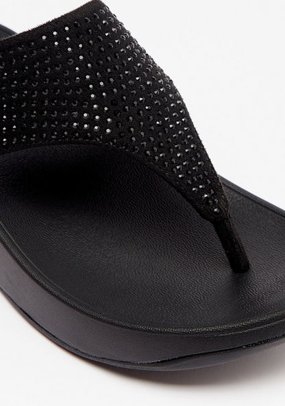 Le Confort Embellished Slip-On Thong Sandals-Women%27s Flat Sandals-image-4