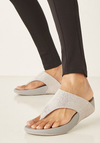 Le Confort Embellished Slip-On Thong Sandals-Women%27s Flat Sandals-image-0