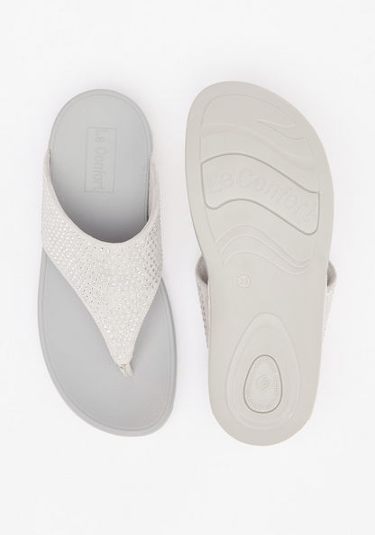 Le Confort Embellished Slip-On Thong Sandals-Women%27s Flat Sandals-image-4