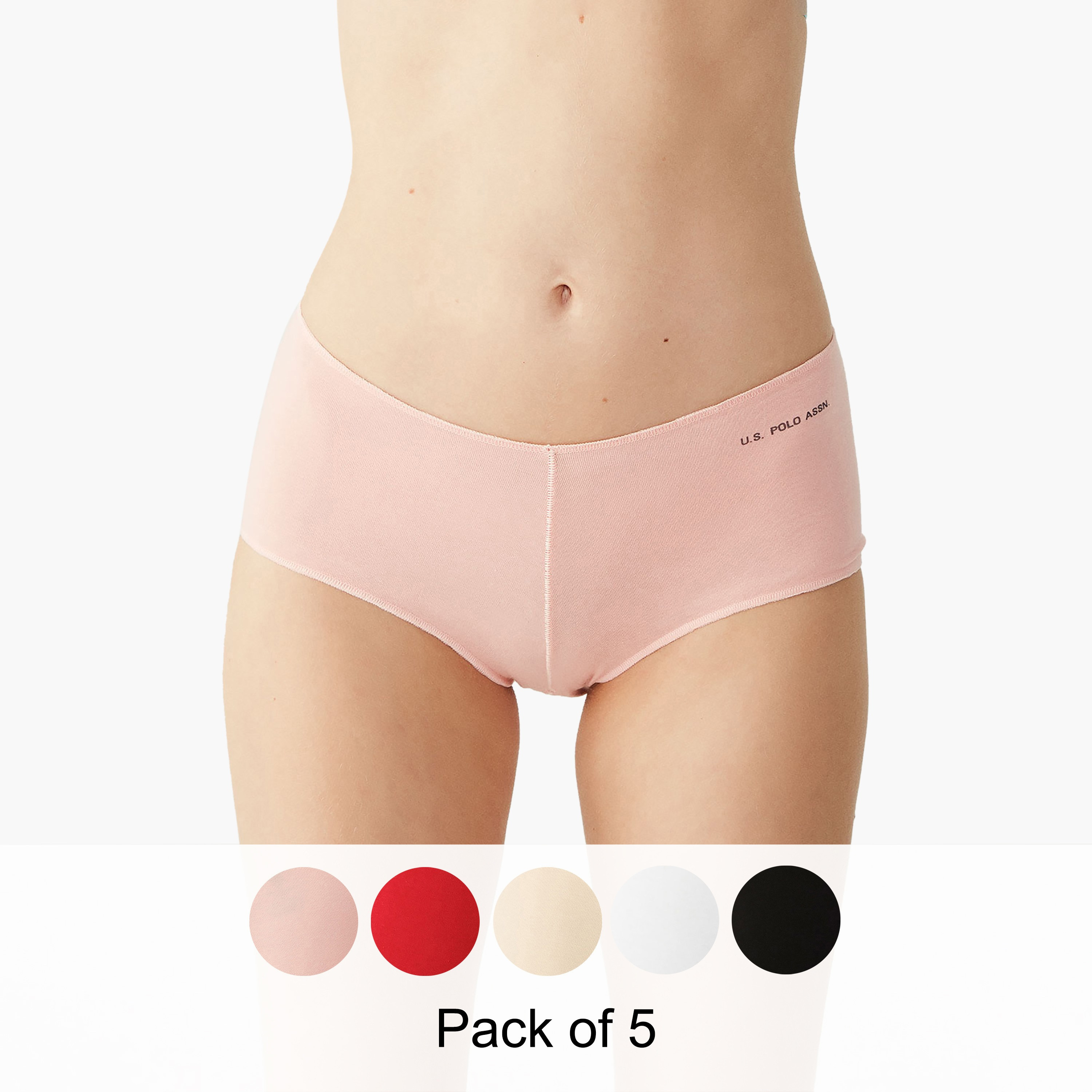 مجموعة من 5 سراويل داخلية نسائية متعددة الألوان من مجموعة يو اس بولو أسسن-women-clothing-lingerie-panties-image-16