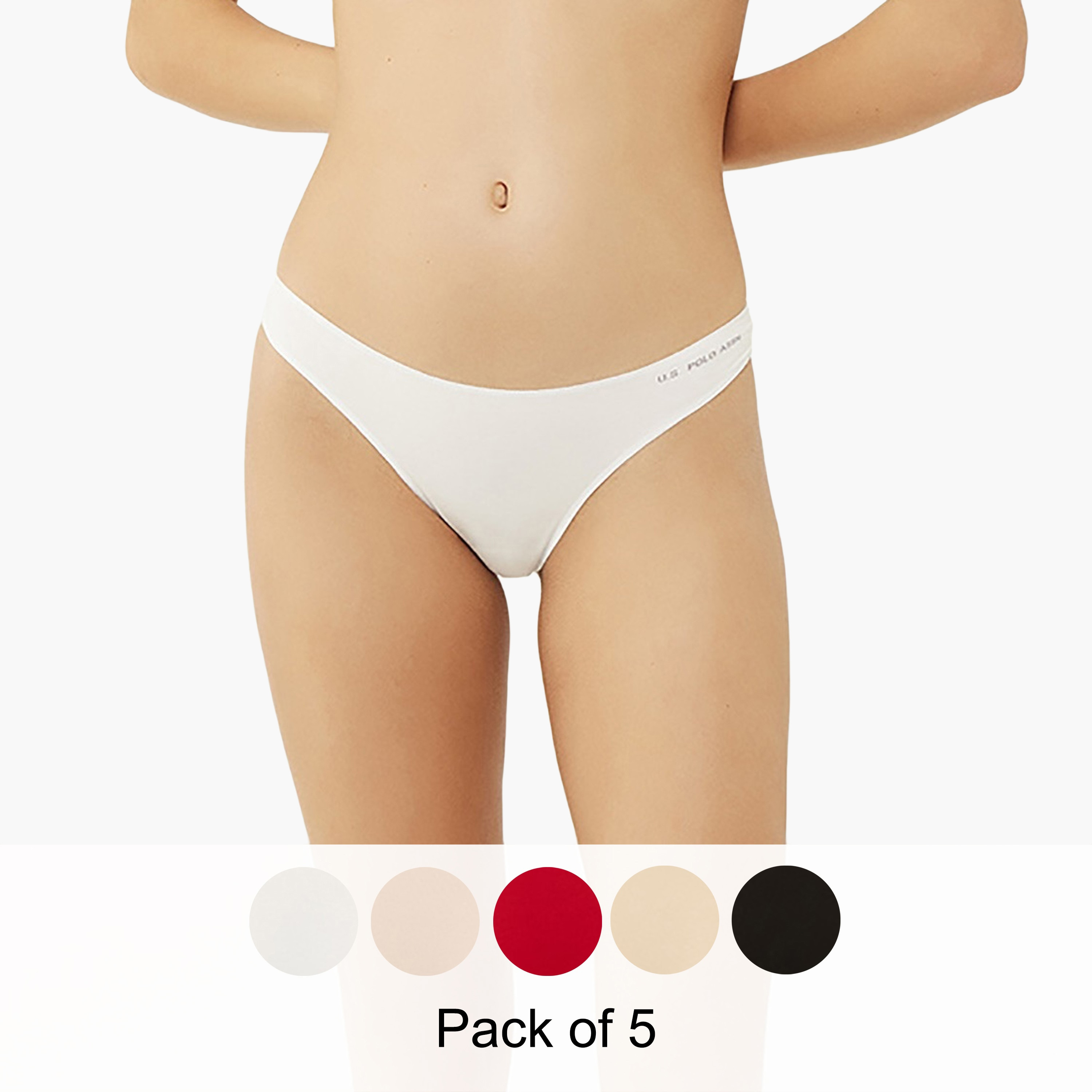 U.S. Polo Assn. Pack of 5 Thong Multicolour Women's Panty-women-clothing-lingerie-panties-image-1