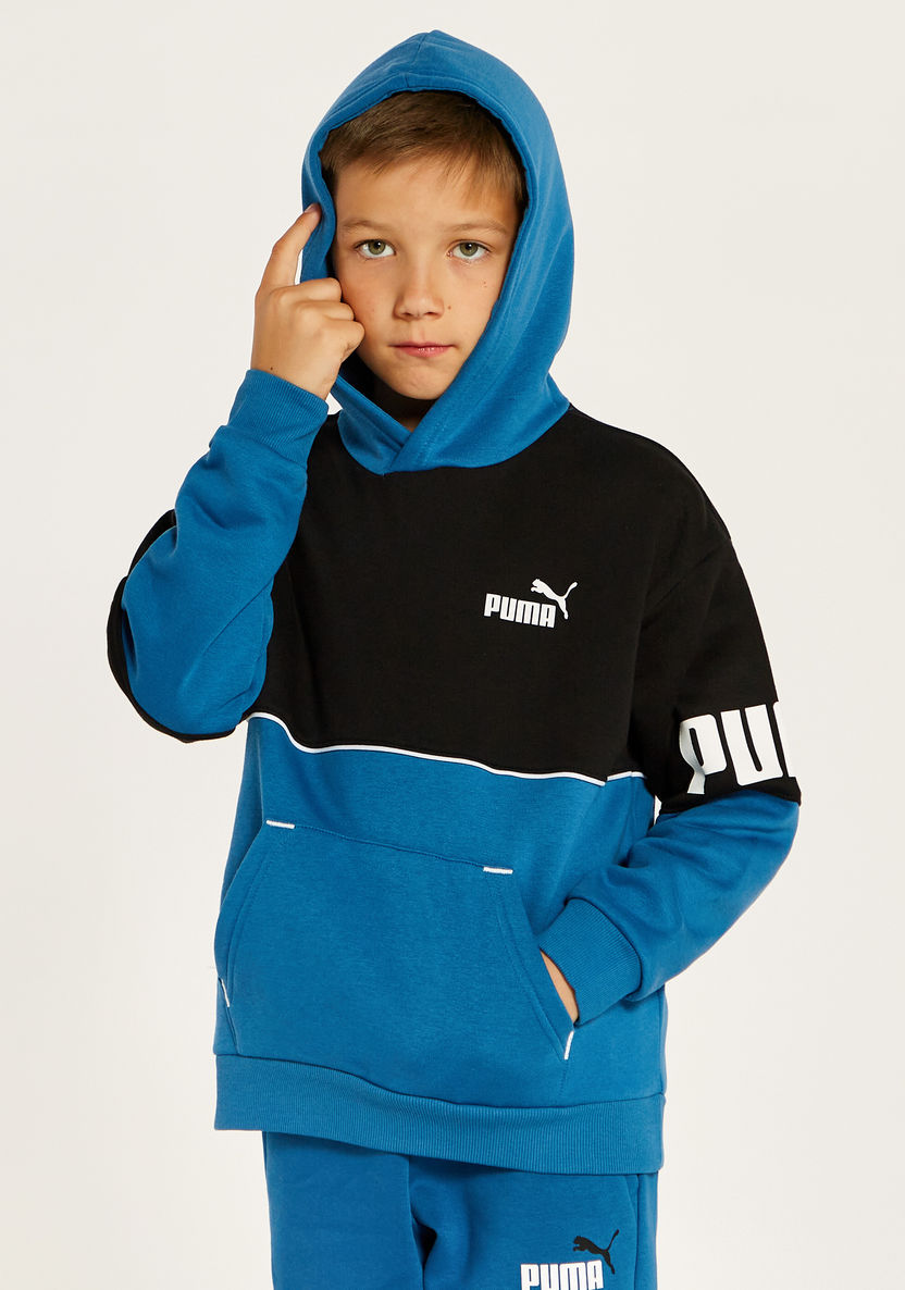 PUMA Colourblock Sweatshirt with Hood and Pockets-Tops-image-1
