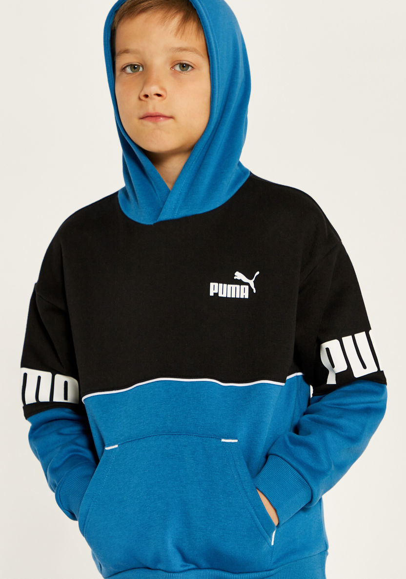 PUMA Colourblock Sweatshirt with Hood and Pockets-Tops-image-2