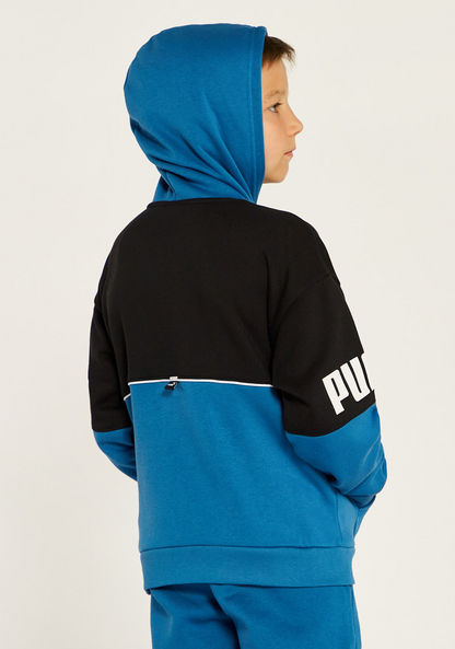 PUMA Colourblock Sweatshirt with Hood and Pockets