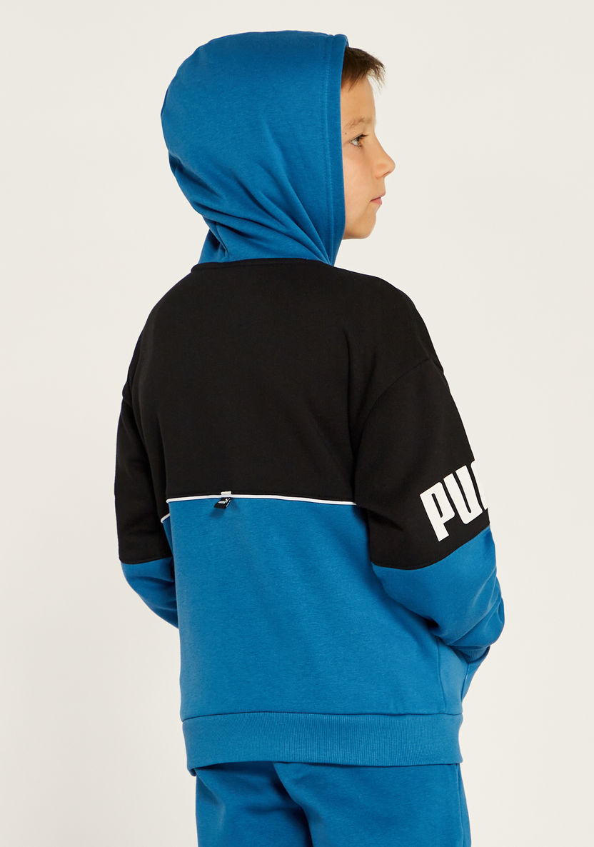 PUMA Colourblock Sweatshirt with Hood and Pockets-Tops-image-3