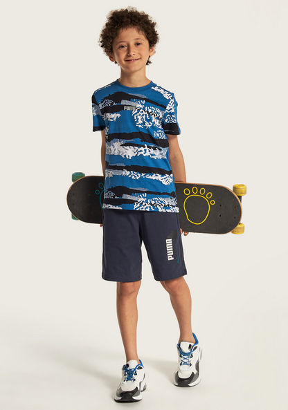 PUMA Printed T-shirt with Crew Neck and Short Sleeves-Tops-image-0