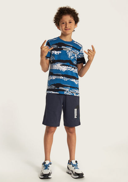 PUMA Printed T-shirt with Crew Neck and Short Sleeves-Tops-image-1