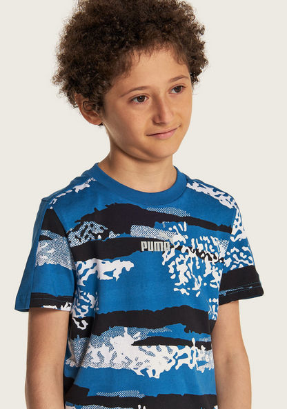 PUMA Printed T-shirt with Crew Neck and Short Sleeves-Tops-image-3