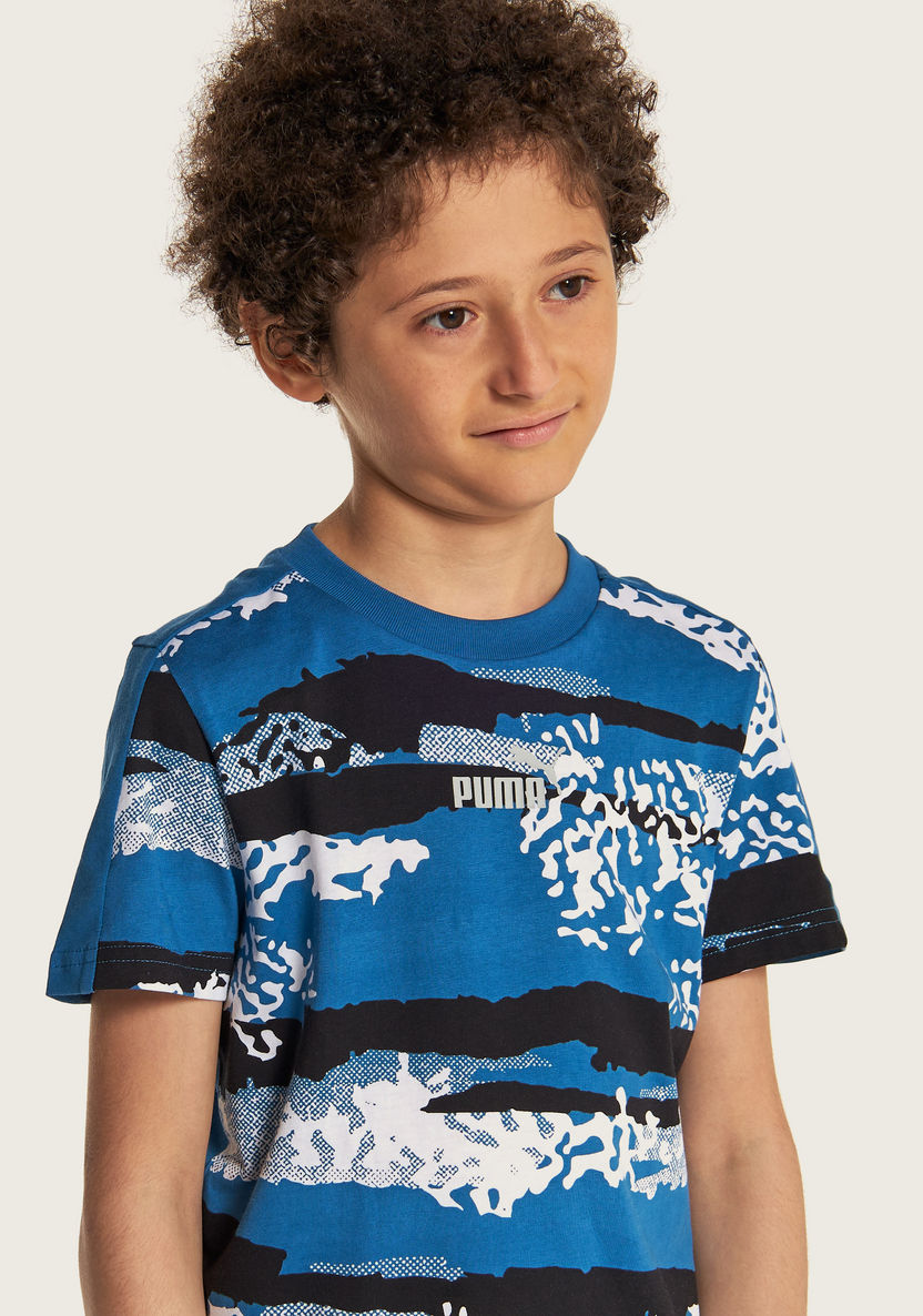 PUMA Printed T-shirt with Crew Neck and Short Sleeves-Tops-image-3