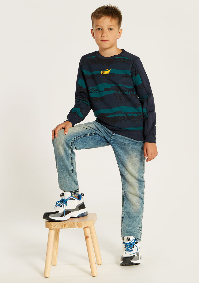 PUMA Printed Sweatshirt with Crew Neck and Long Sleeves-Sweatshirts-image-0