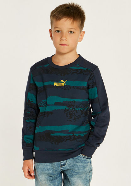 PUMA Printed Sweatshirt with Crew Neck and Long Sleeves-Sweatshirts-image-1