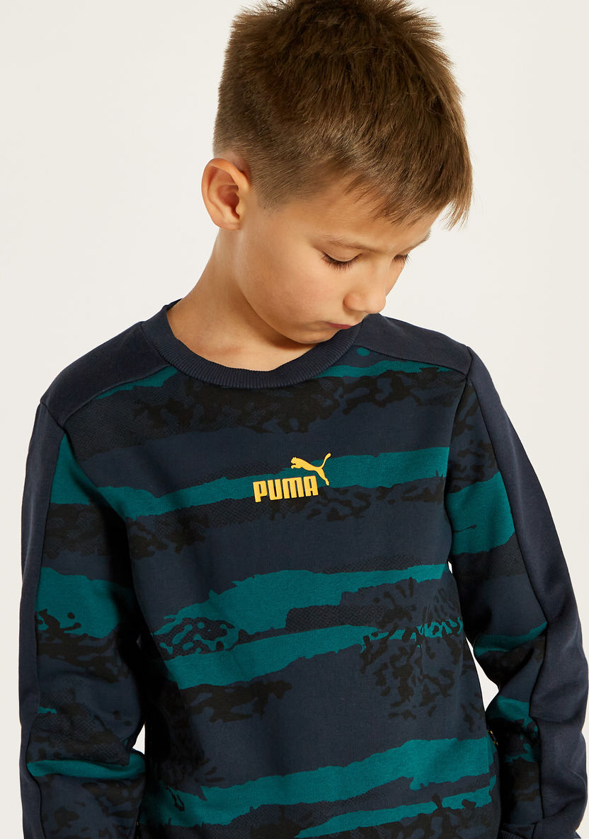 PUMA Printed Sweatshirt with Crew Neck and Long Sleeves-Sweatshirts-image-2