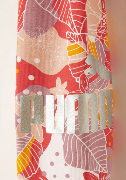Puma Floral Print Leggings with Elasticated Waistband-Leggings-image-2