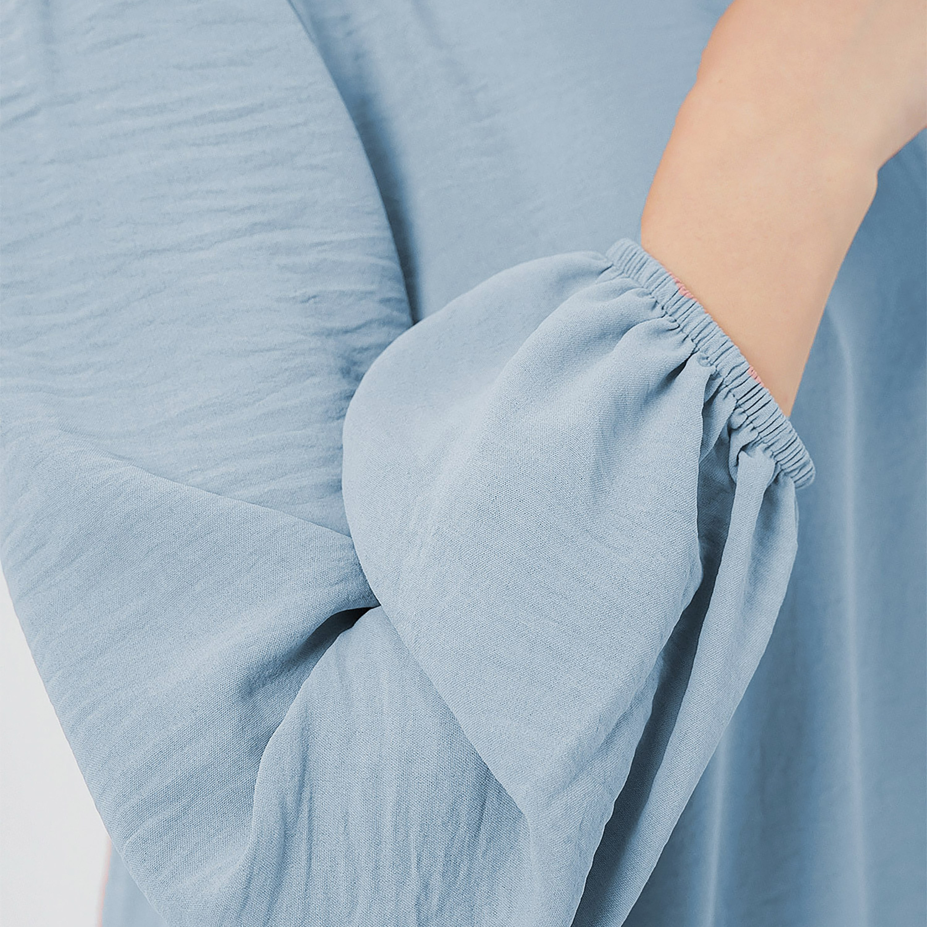 طقم نسائي بقميص تونيك بأكمام بالون منسوجة وبنطلون مع حجاب من بيجدارت-women-clothing-coordsets-image-26