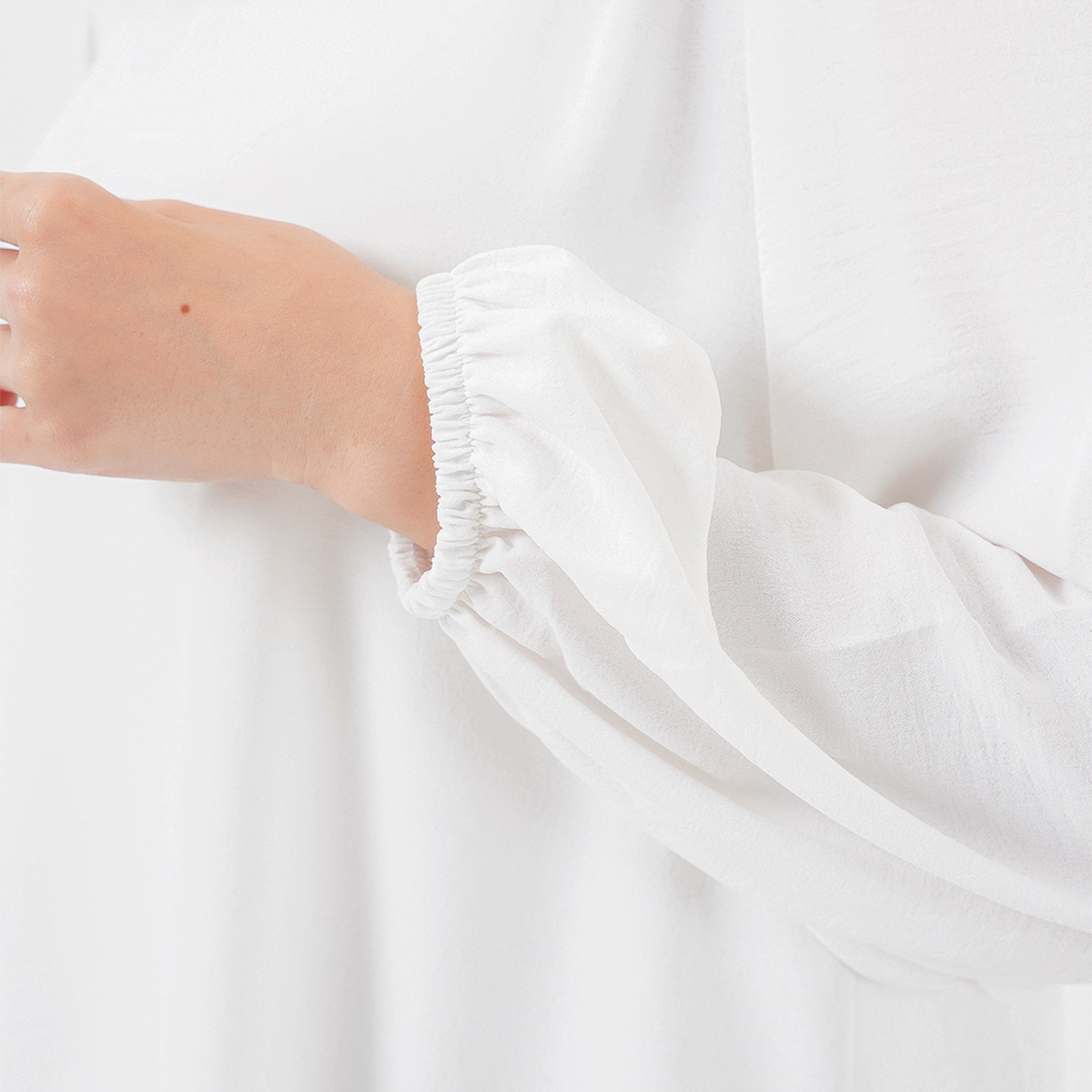طقم نسائي بقميص تونيك بأكمام بالون منسوجة وبنطلون مع حجاب من بيجدارت-women-clothing-coordsets-image-42