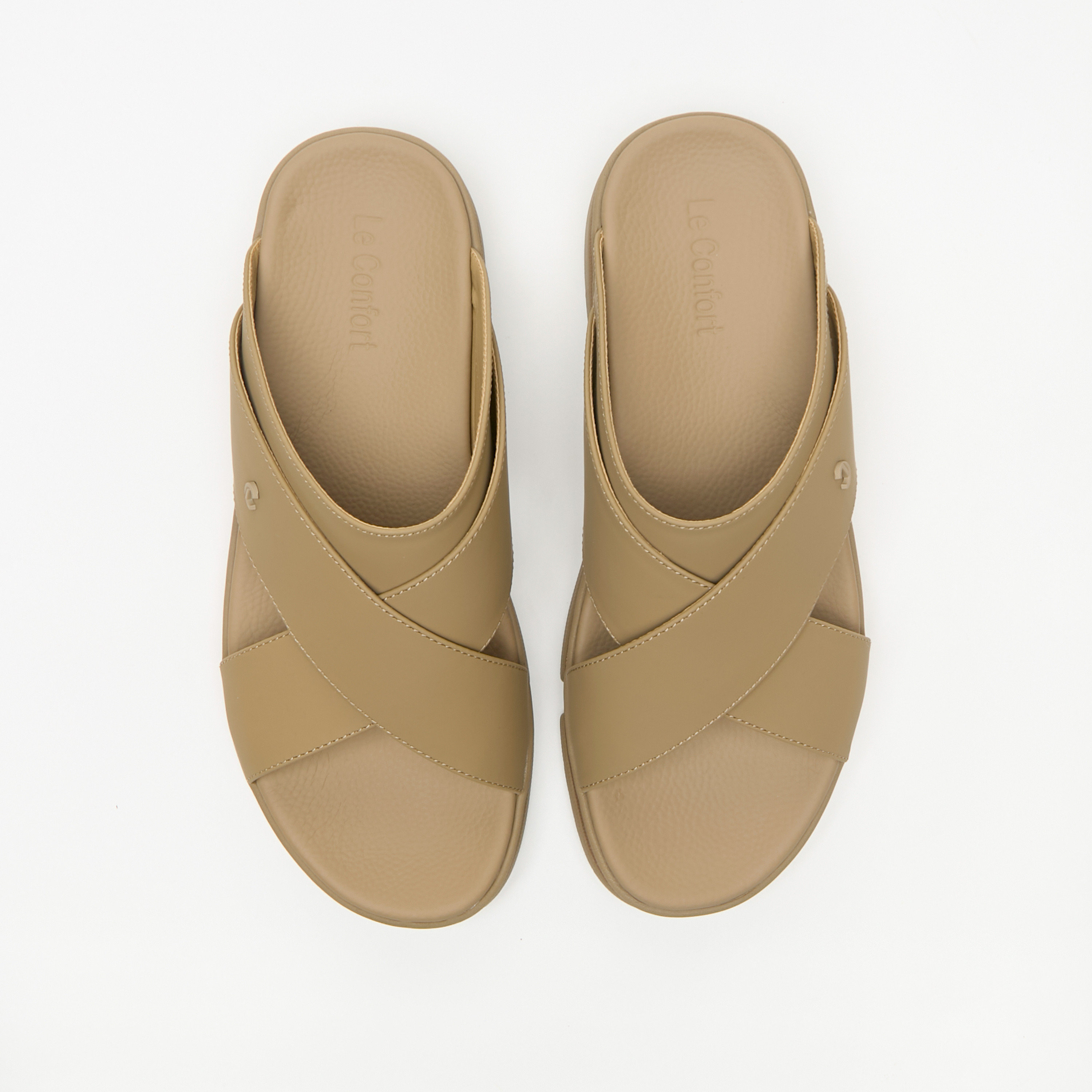 Shop Le Confort Textured Slip-On Cross Strap Sandals Online | Splash UAE