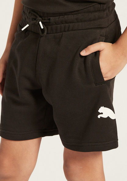 PUMA Logo Print Shorts with Elasticated Waistband and Pockets-Shorts-image-2