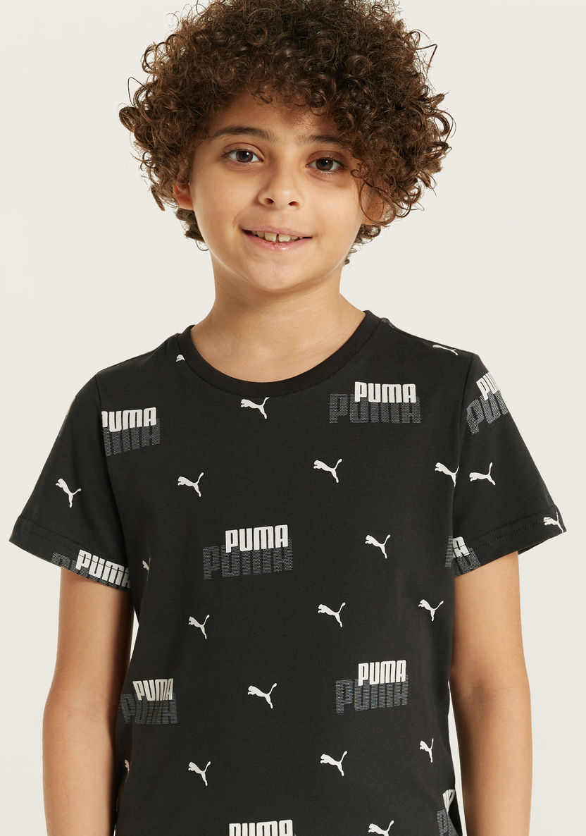 PUMA All-Over Print T-shirt with Short Sleeves-Tops-image-2