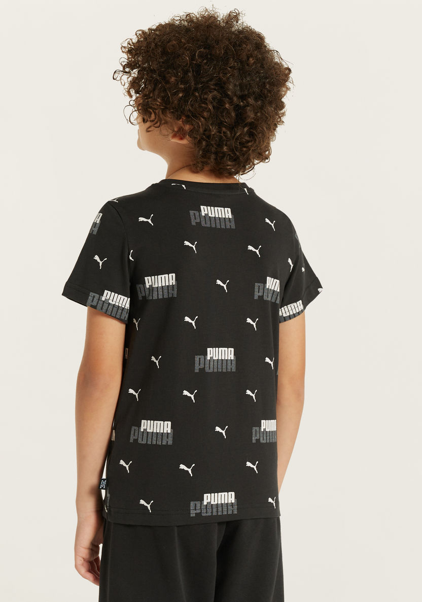 PUMA All-Over Print T-shirt with Short Sleeves-Tops-image-3