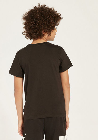 PUMA Logo Print Round Neck T-shirt with Short Sleeves-T Shirts-image-3