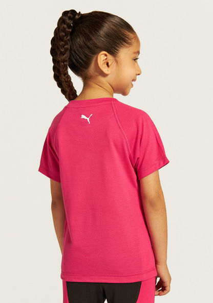 PUMA Logo Print Round Neck T-shirt with Raglan Sleeves-T Shirts-image-3