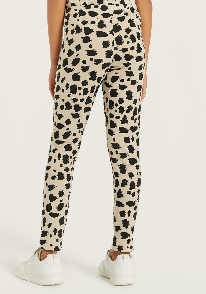 PUMA All-Over Print Leggings with Elasticated Waistband-Bottoms-image-3
