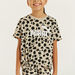 PUMA All-Over Animal Print T-shirt with Knot Detail-Tops-thumbnail-2
