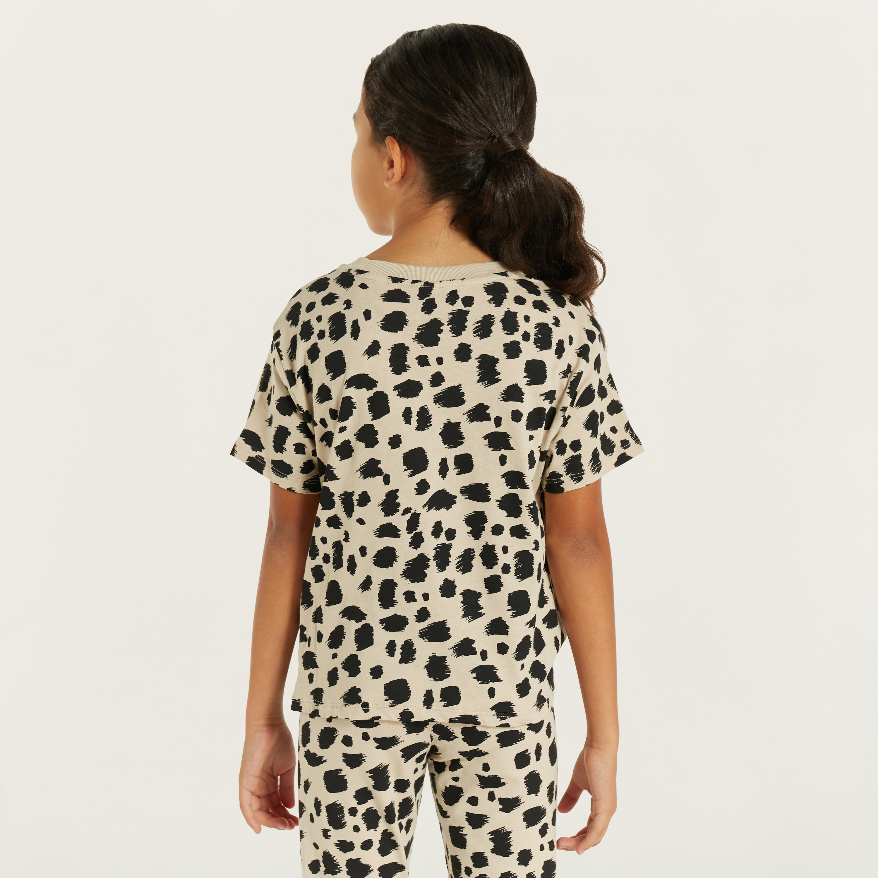 PUMA All-Over Animal Print T-shirt with Knot Detail-sports-girls-clothing-tops-image-4