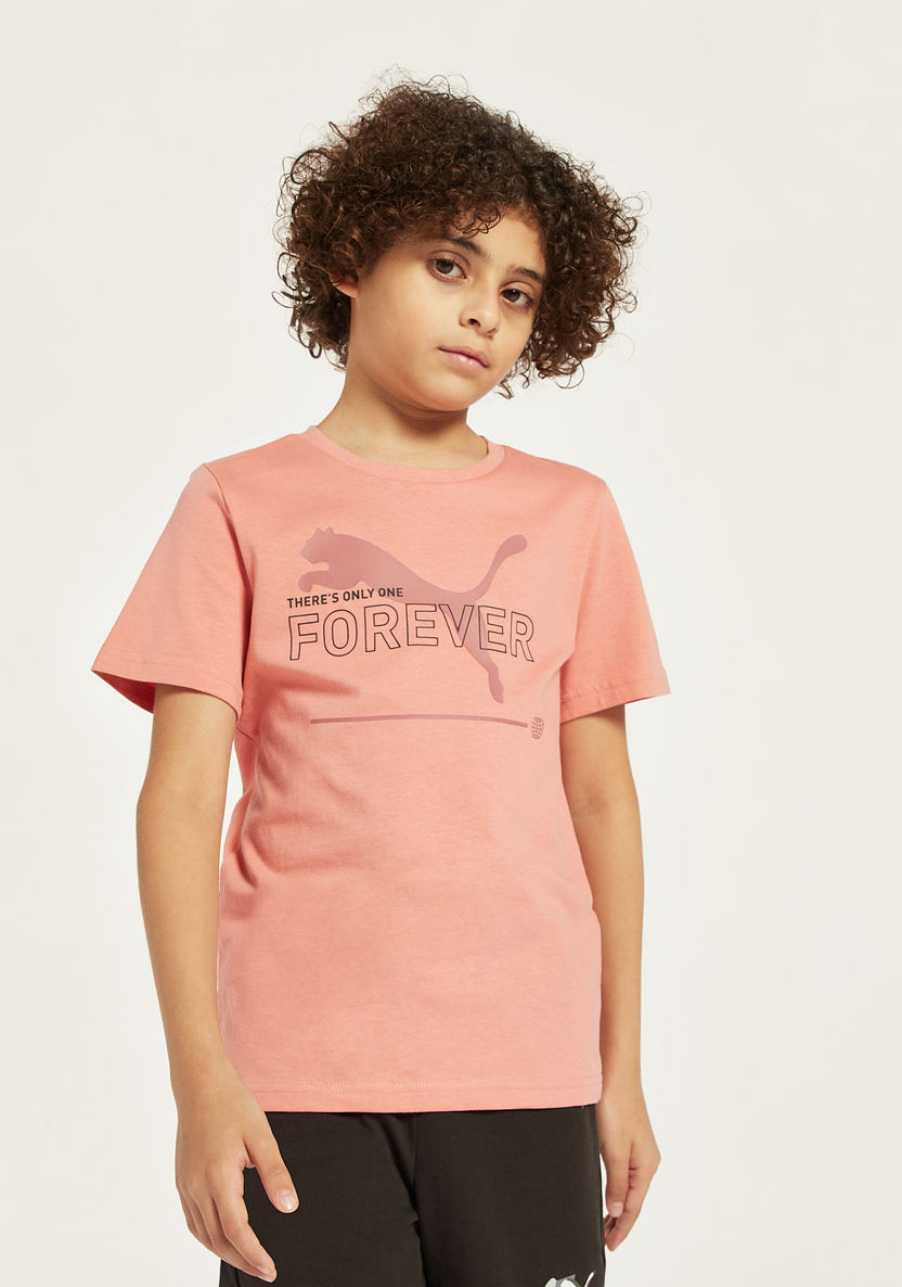 Puma Printed T-shirt with Short Sleeves-T Shirts-image-0