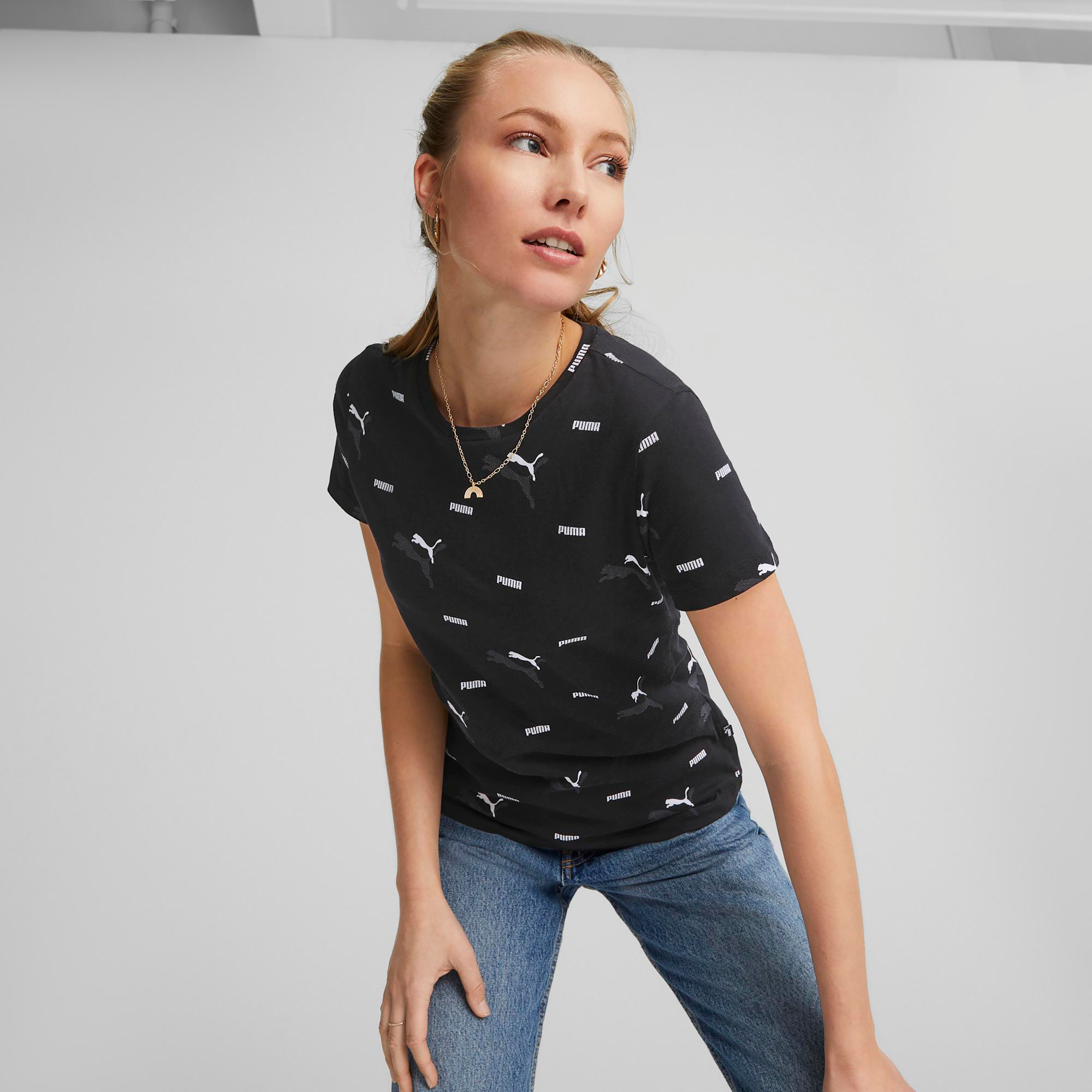 تي شيرت من بوما إسنشيال لوجو باور آوب للنساء 67368501-women-clothing-tshirts-image-1