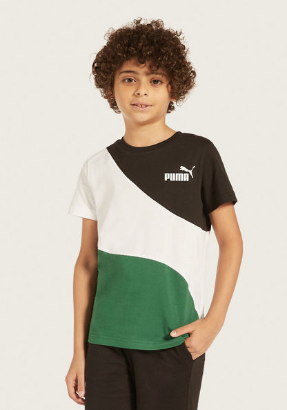 PUMA Logo Print T-shirt with Short Sleeves and Round Neck-T Shirts-image-0