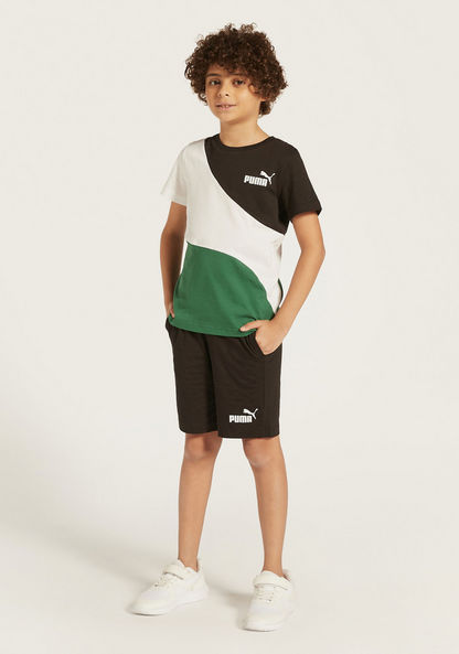 PUMA Logo Print T-shirt with Short Sleeves and Round Neck-T Shirts-image-1