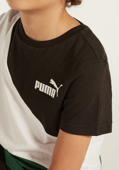PUMA Logo Print T-shirt with Short Sleeves and Round Neck-T Shirts-image-2
