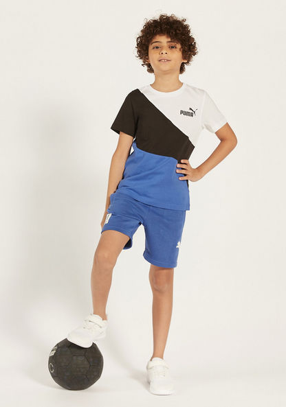 PUMA Colourblock Round Neck T-shirt with Short Sleeves-T Shirts-image-1