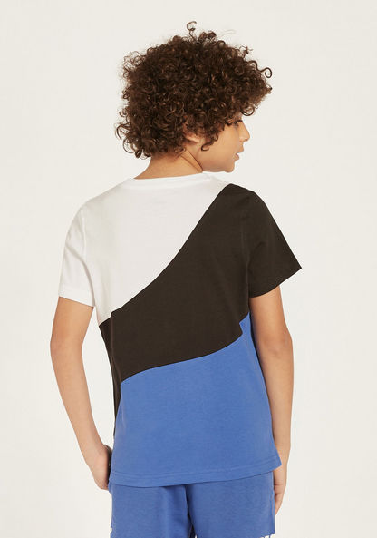 PUMA Colourblock Round Neck T-shirt with Short Sleeves-T Shirts-image-3