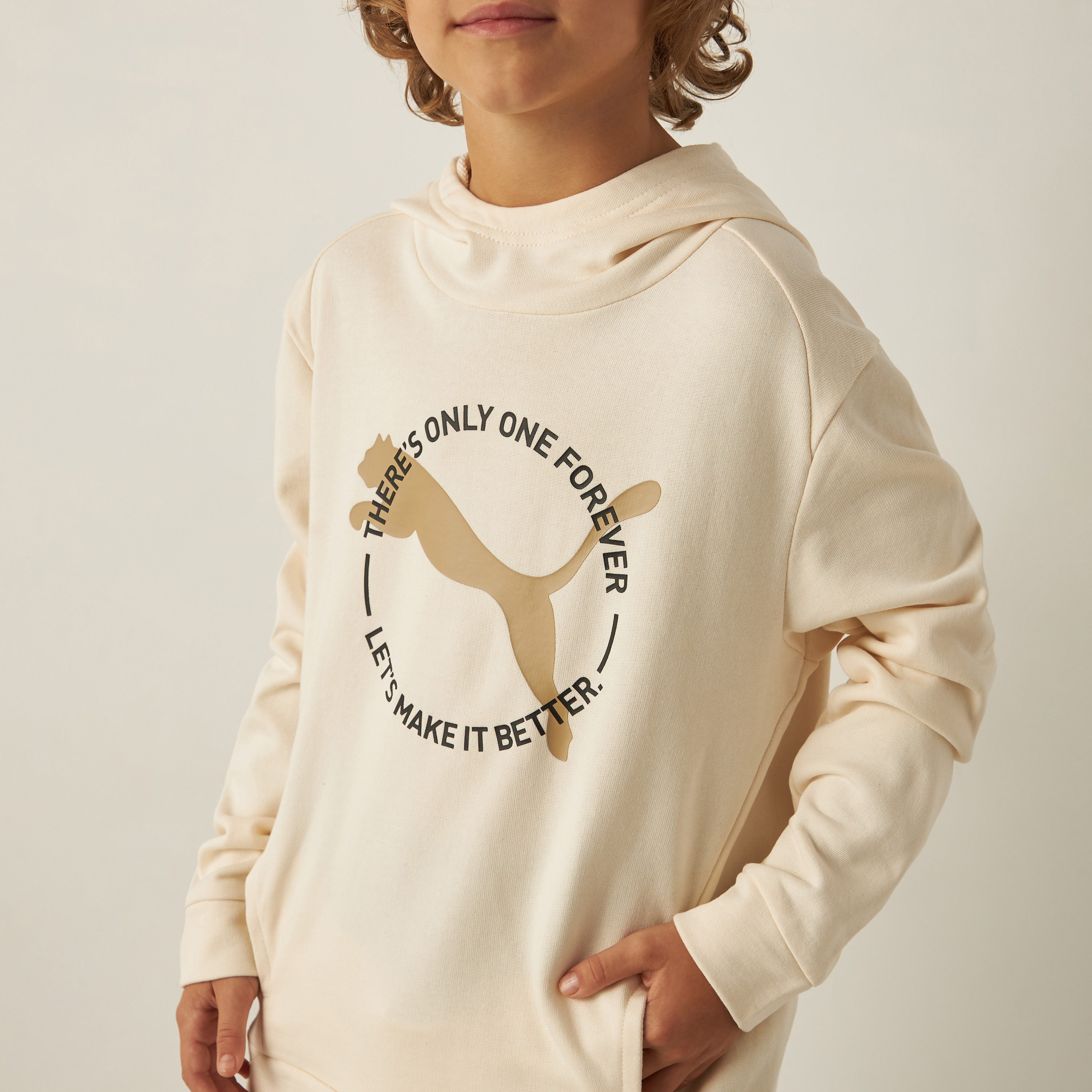 PUMA Slogan Print Hooded Sweatshirt with Long Sleeves and Pockets-sports-boys-clothing-tops-image-3