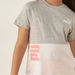 PUMA Logo Print Colourblock T-shirt with Crew Neck and Short Sleeves-Tops-thumbnail-3