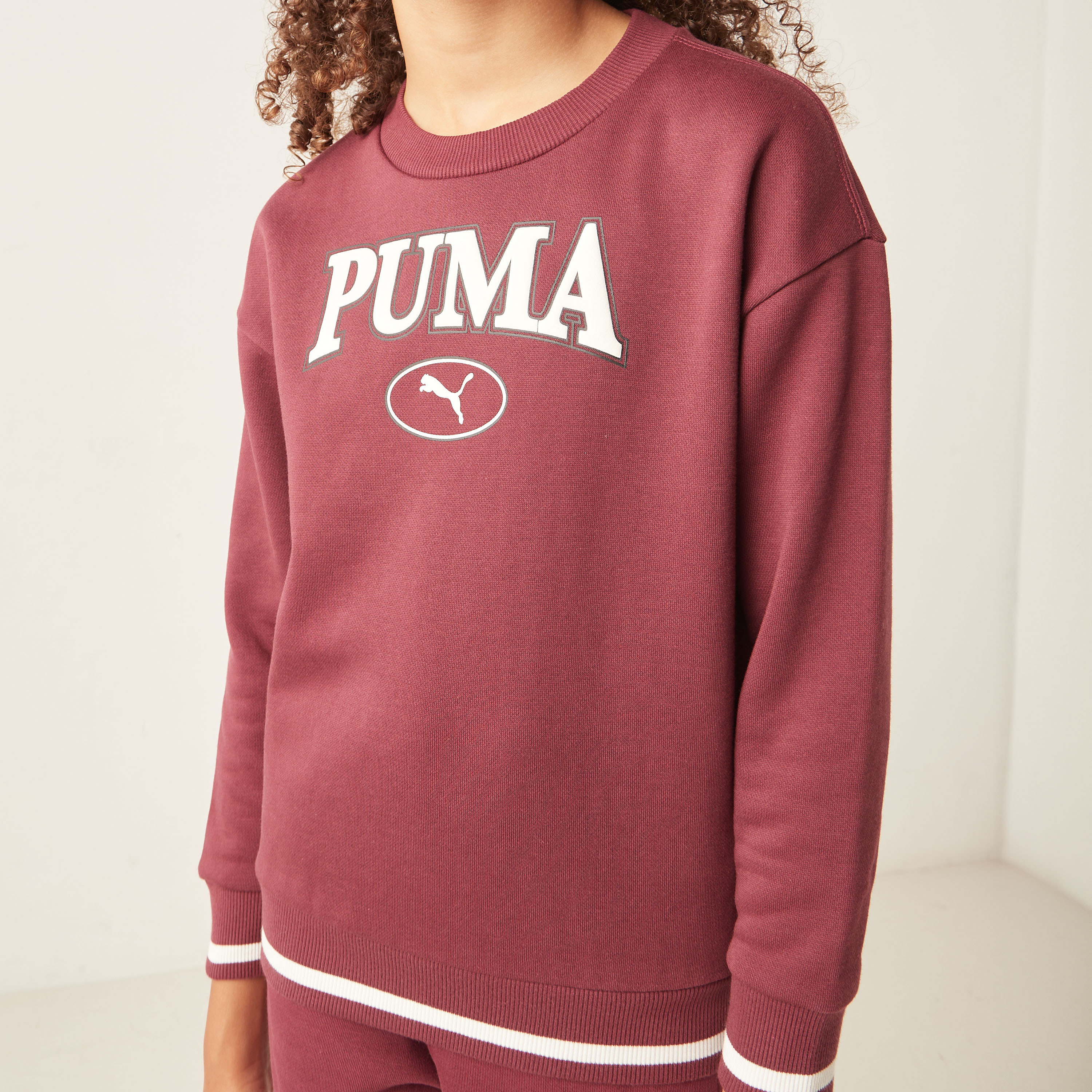 PUMA Logo Print Sweatshirt with Long Sleeves-girls-clothing-sweatshirts-image-3