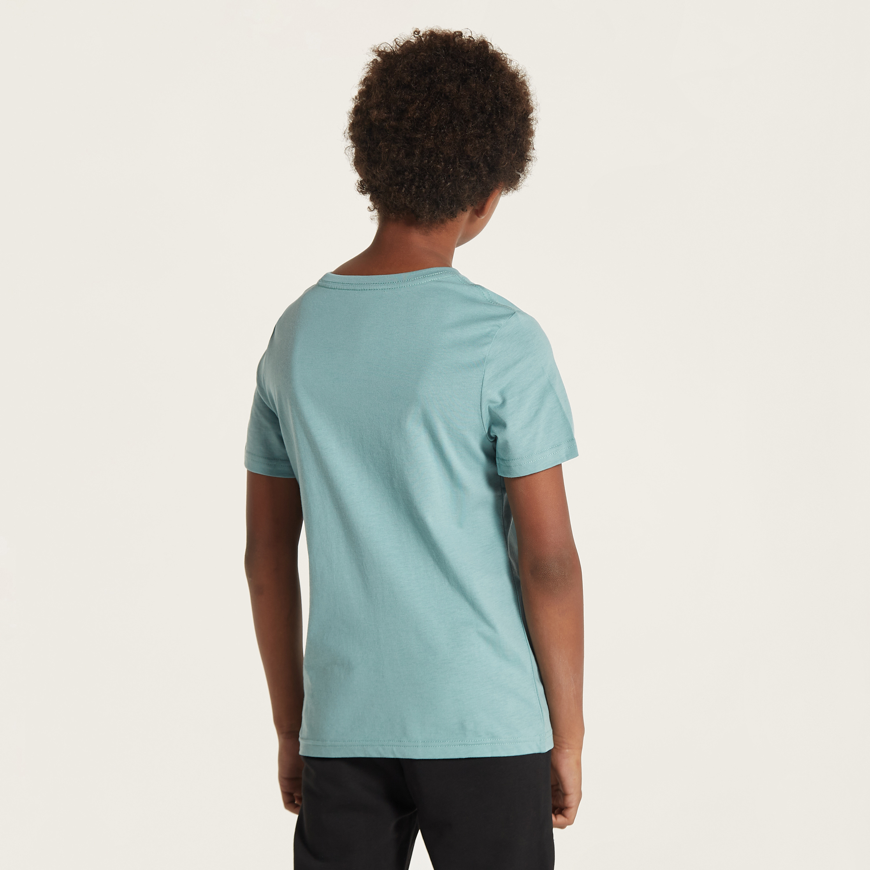 PUMA Logo Print T-shirt with Round Neck-sports-boys-clothing-tops-image-4
