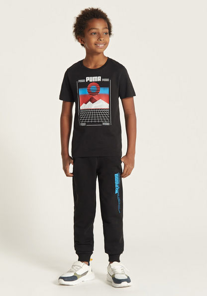 PUMA Graphic Print T-shirt with Round Neck-T Shirts-image-1