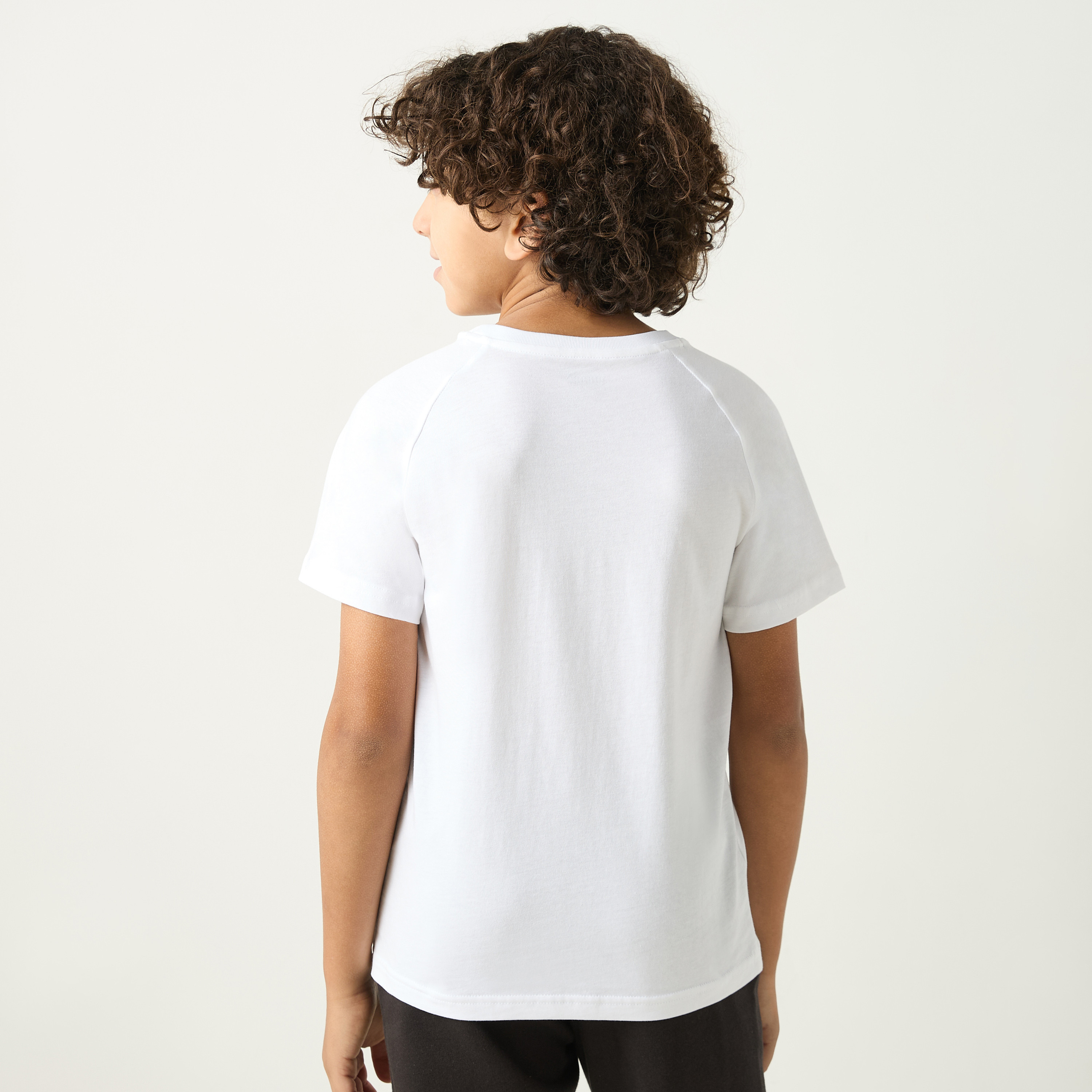 PUMA Logo Print T-shirt with Short Sleeves and Round Neckline-sports-boys-clothing-tops-image-3