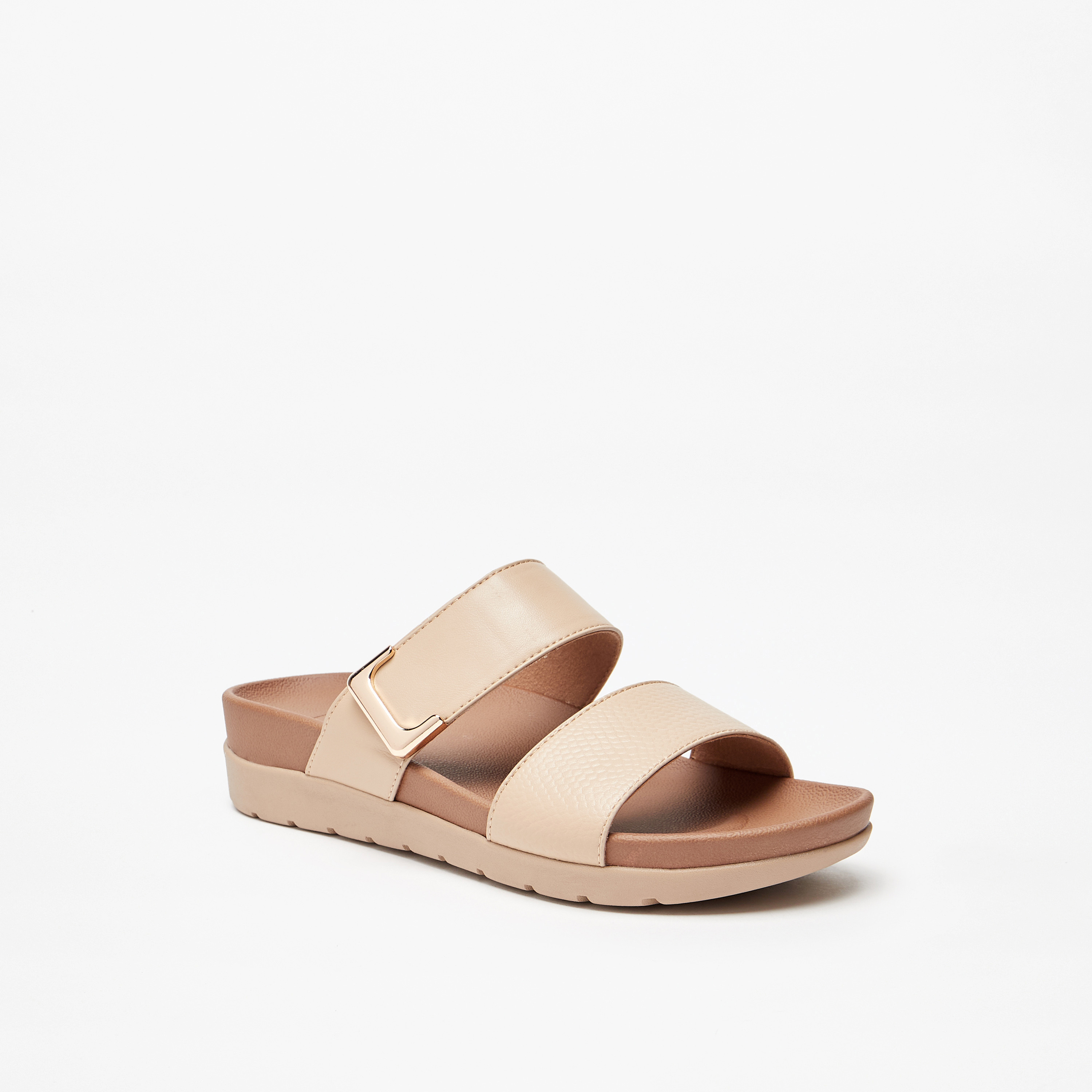 Le Confort Textured Slip-On Sandals-women-shoes-flats-sandals-image-1