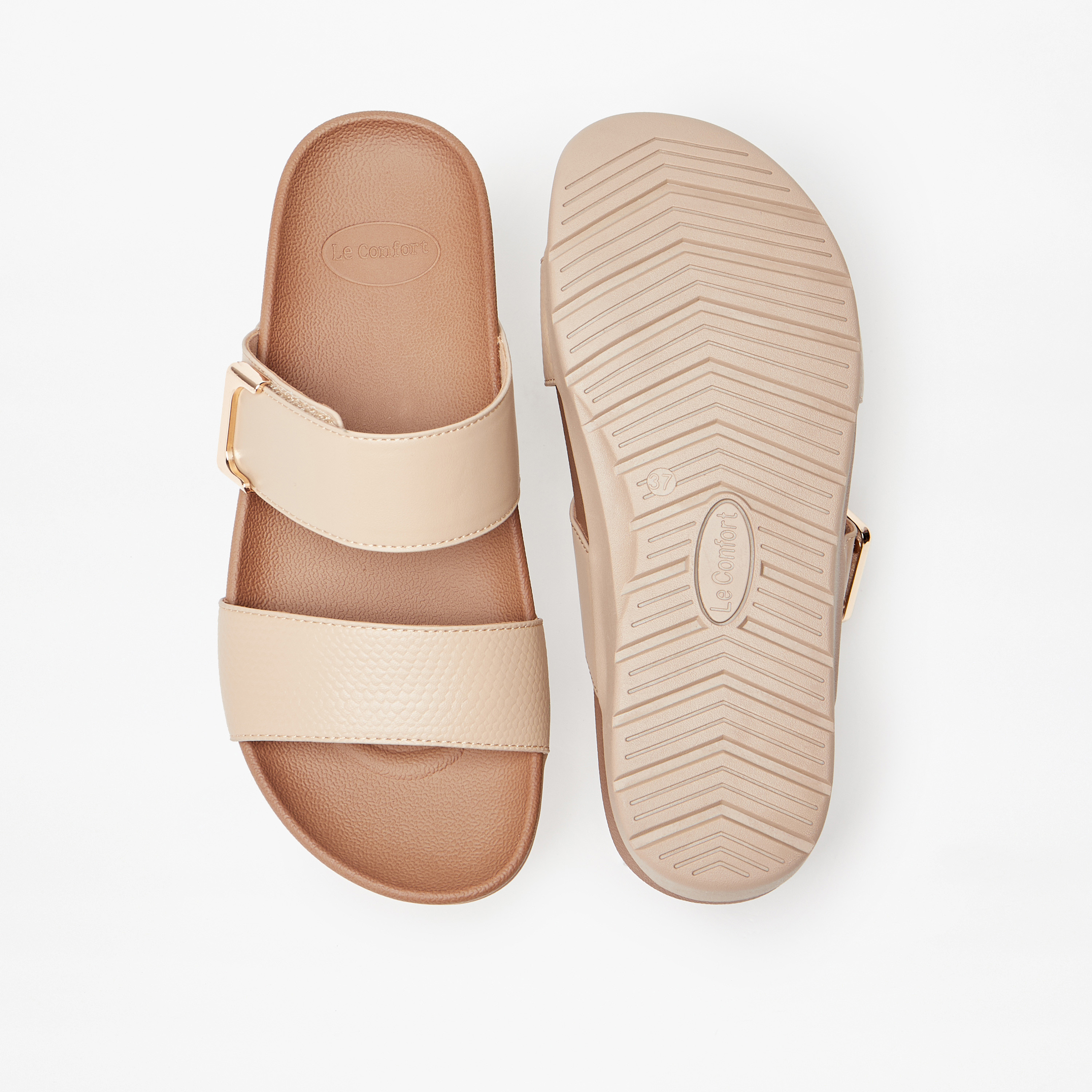 Le Confort Textured Slip-On Sandals-women-shoes-flats-sandals-image-4