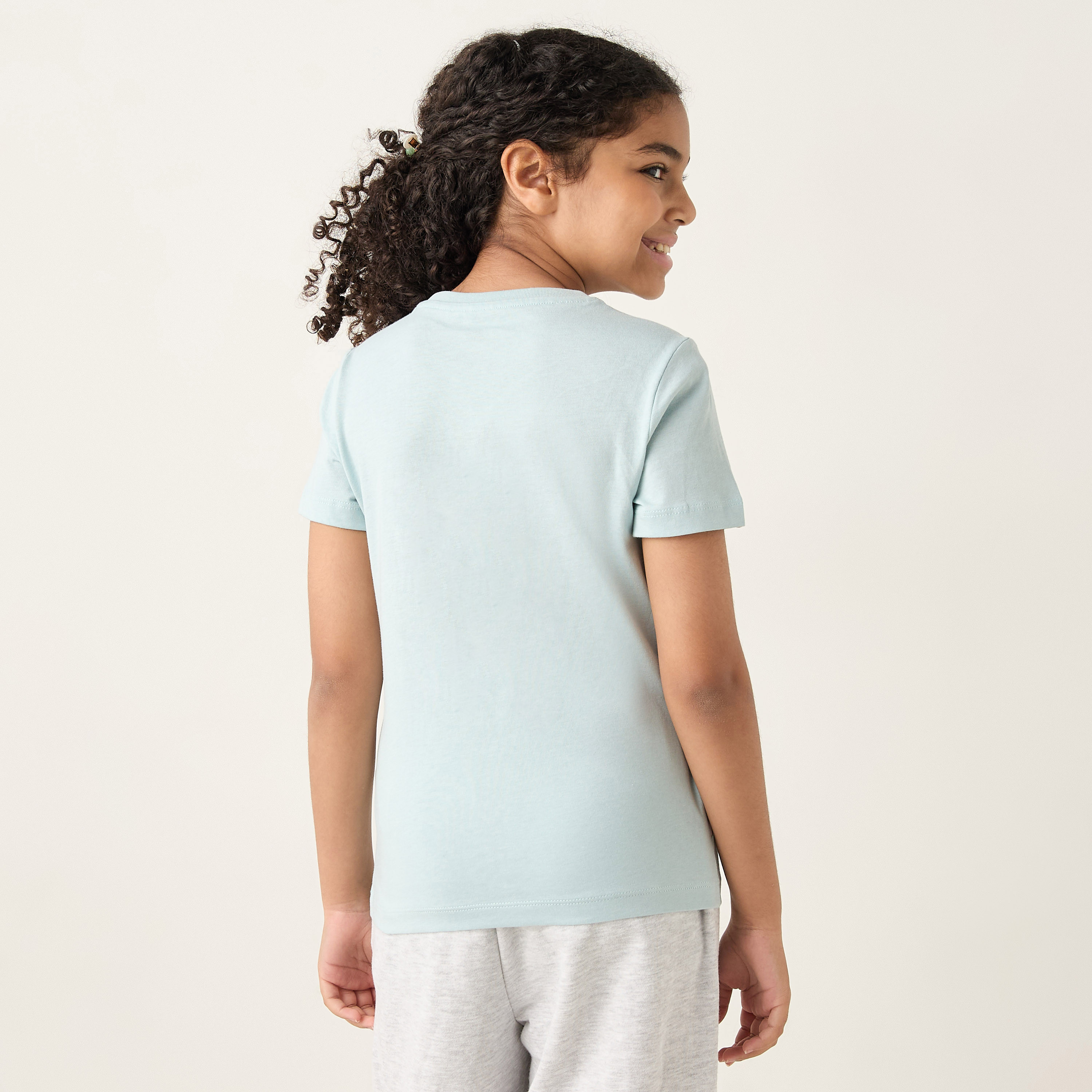 PUMA Colourblock T-shirt with Short Sleeves and Crew Neck-girls-clothing-tshirts-image-3