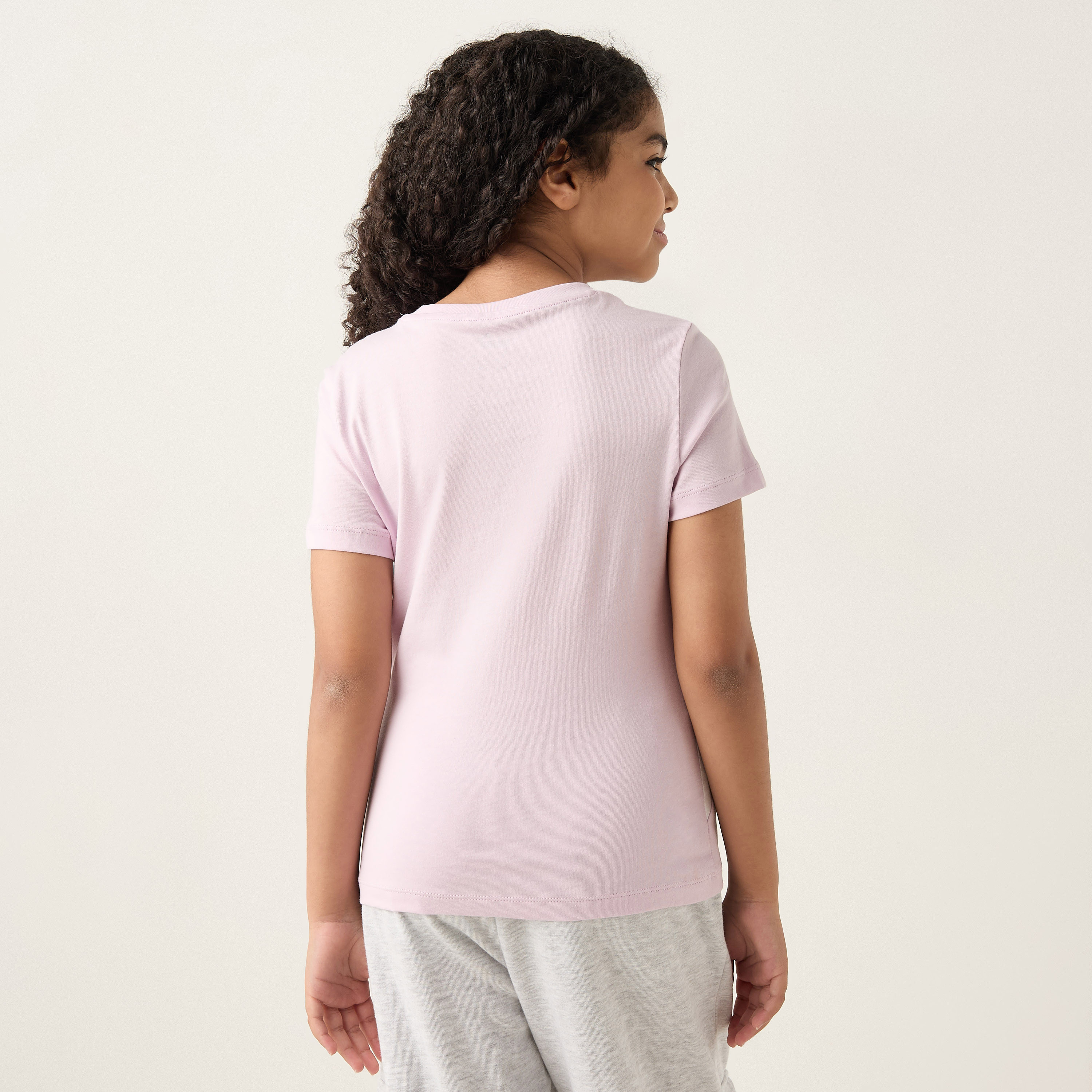 PUMA Panelled Crew Neck T-shirt with Short Sleeves-sports-girls-clothing-tops-image-3