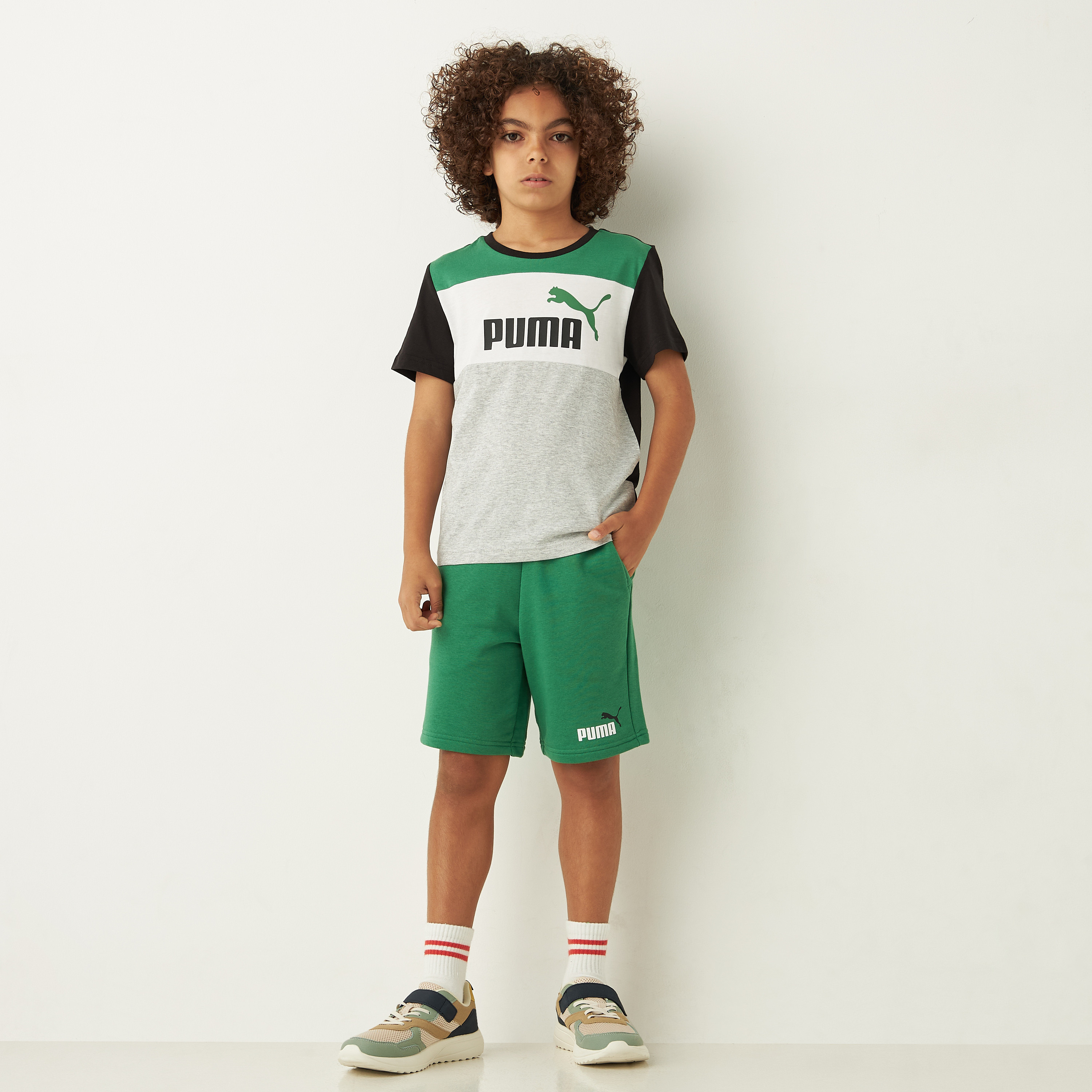 PUMA Colourblock T-shirt with Short Sleeves and Round Neck-sports-boys-clothing-tops-image-2