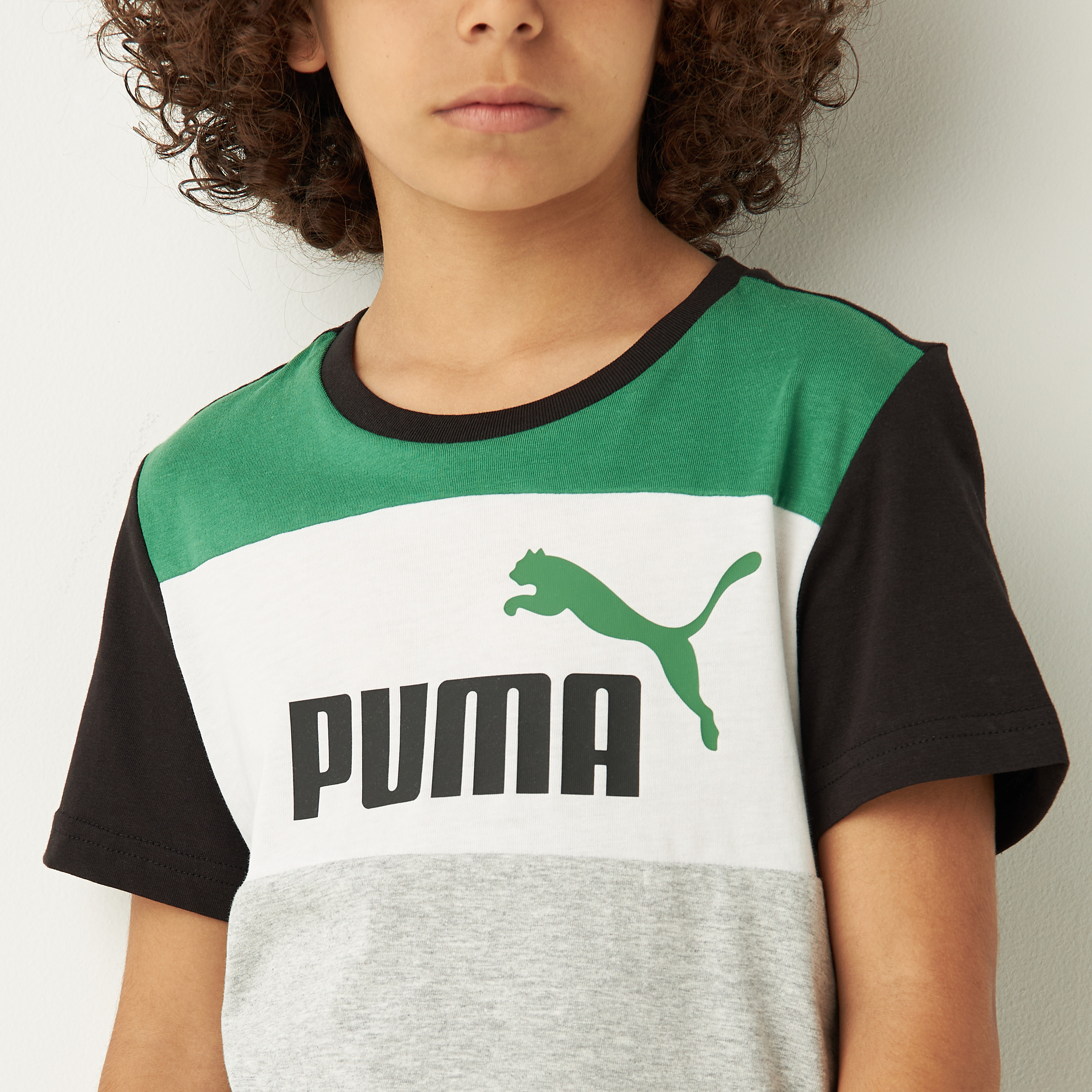 PUMA Colourblock T-shirt with Short Sleeves and Round Neck-sports-boys-clothing-tops-image-4