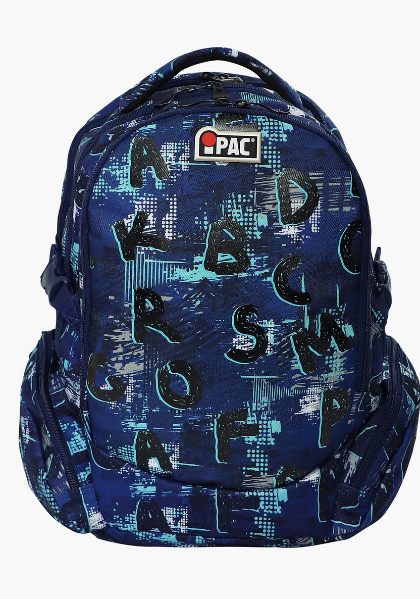 Simba iPac Printed Backpack with Adjustable Straps and Zip Closure-Backpacks-image-0
