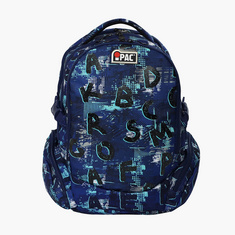 Simba iPac Printed Backpack with Adjustable Straps and Zip Closure